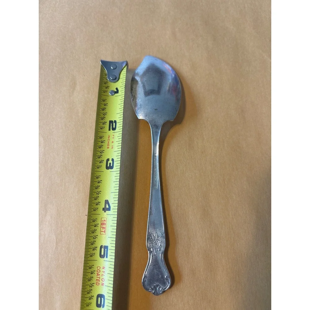 Old‎ Company Plate Jelly Server Spoon Monogram B Silver Silverplate Floral Rose